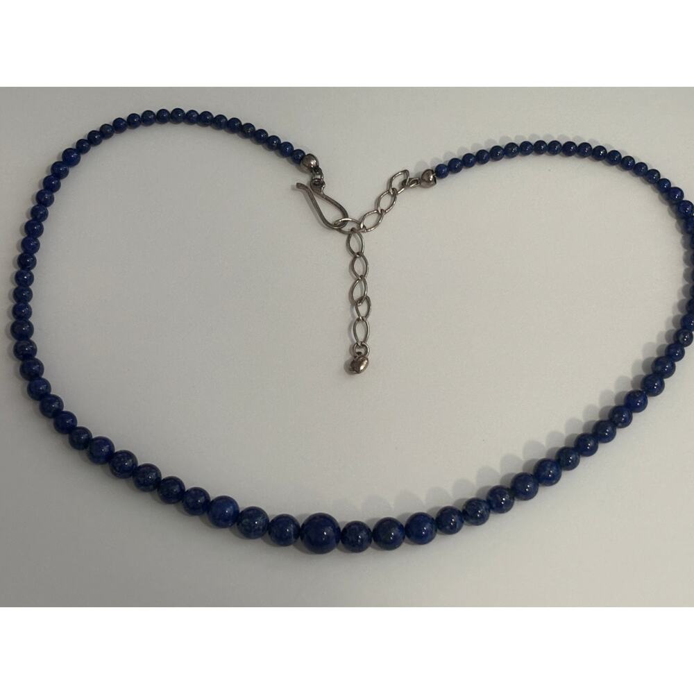 Jay King DTR Mind Finds Graduated Lapis Lazuli necklace 925 Sterling Silver